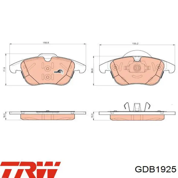 Comprar GDB1925 TRW Pastillas delanteras de freno