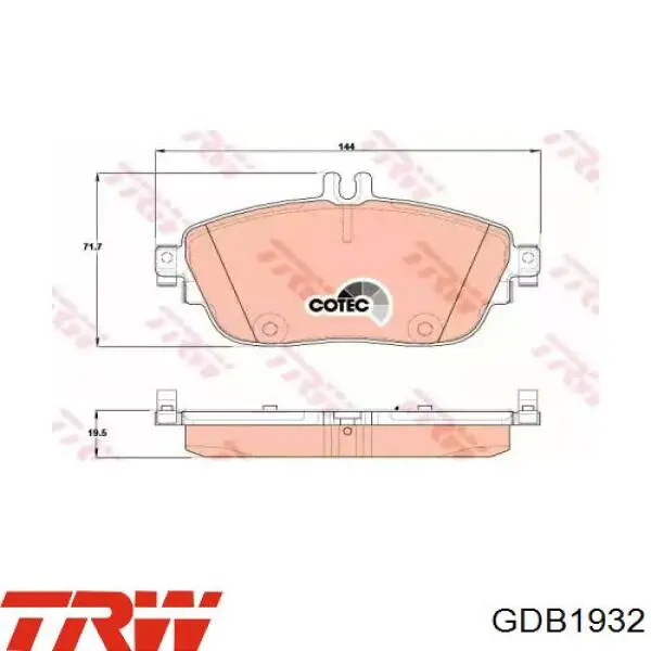 GDB1932 TRW pastillas de freno delanteras