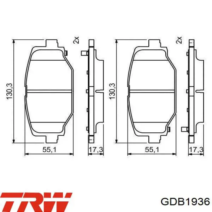 68159526AB Chrysler Pastillas freno traseras