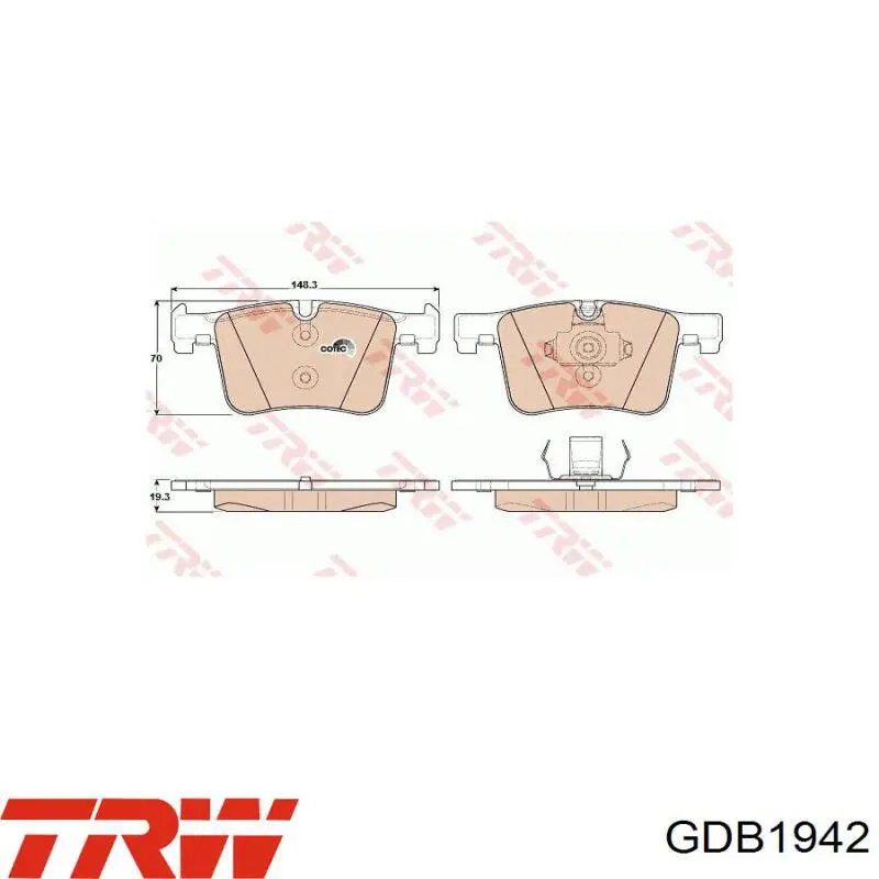 Comprar GDB1942 TRW Pastillas delanteras de freno