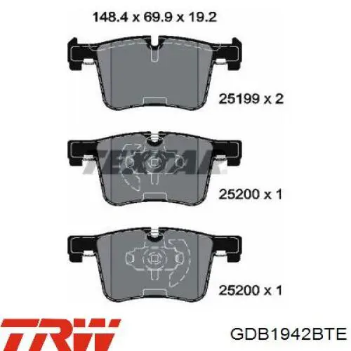 GDB1942BTE TRW pastillas de freno delanteras