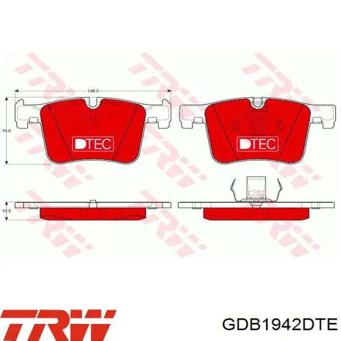 GDB1942DTE TRW pastillas de freno delanteras