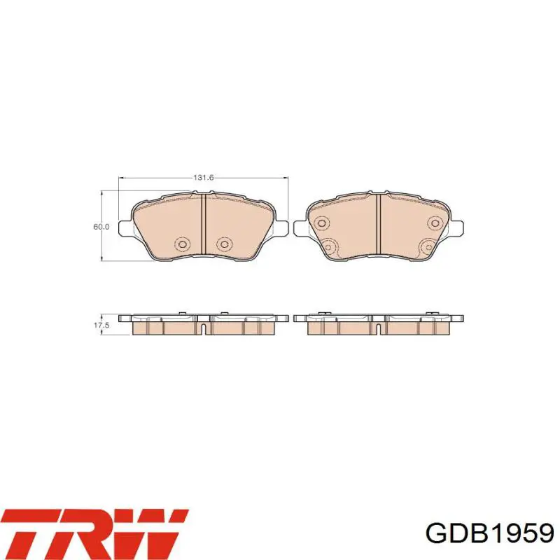 Comprar GDB1959 TRW Pastillas delanteras de freno
