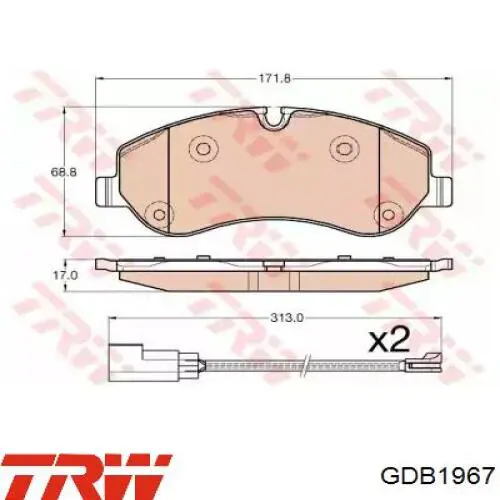 Pastillas de freno delanteras TRW GDB1967