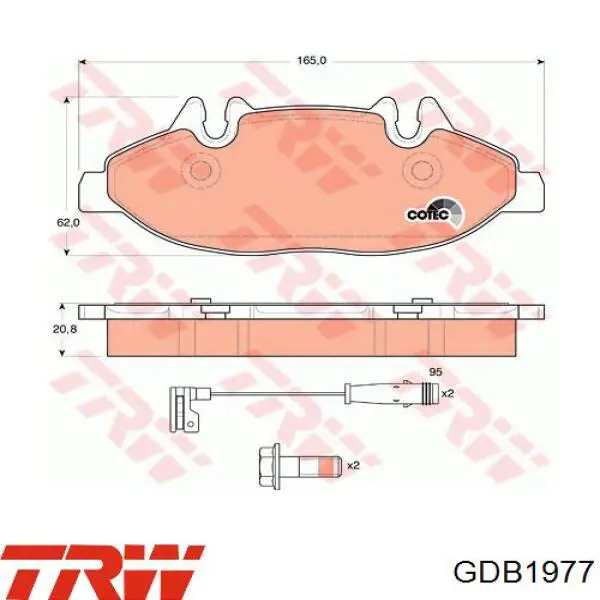 Pastillas de freno delanteras TRW GDB1977