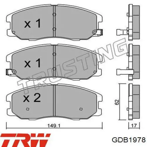 GDB1978 TRW pastillas de freno delanteras