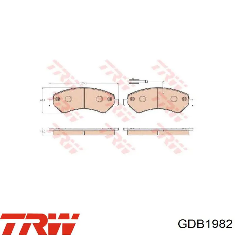 Comprar GDB1982 TRW Pastillas delanteras de freno