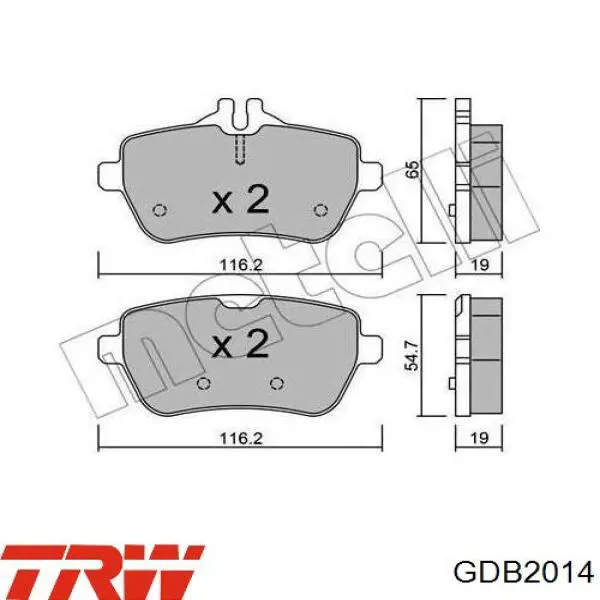 Pastillas traseras de freno TRW GDB2014 precio, desde 32,82 EUR