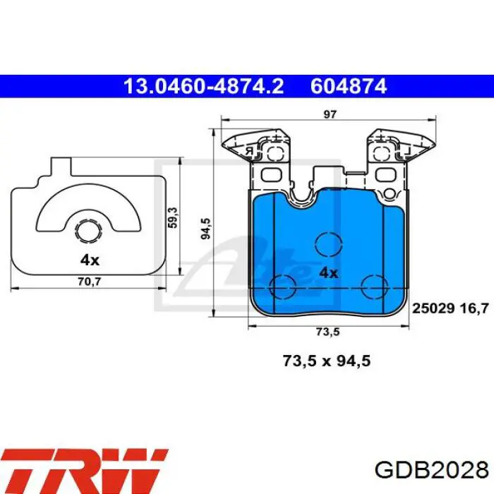 Pastillas traseras de freno TRW GDB2028 precio, desde 40,17 EUR