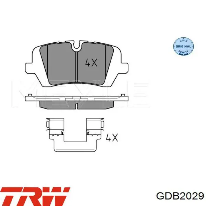 GDB2029 TRW Pastillas freno traseras