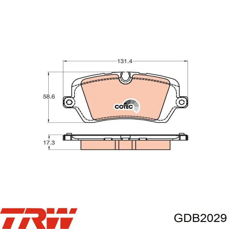 Pastillas de freno traseras GDB2029 TRW