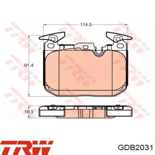 Pastillas de freno GDB2031 TRW
