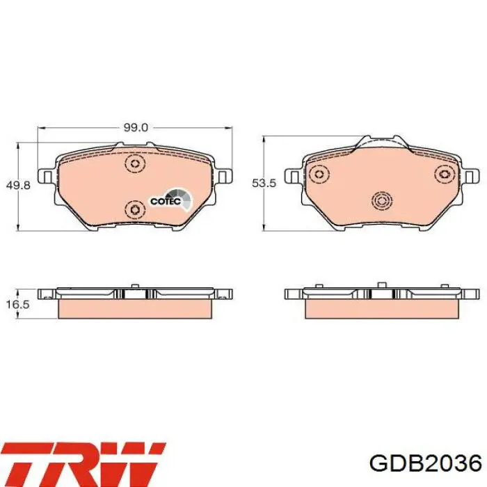 Pastillas traseras de freno TRW GDB2036 precio, desde 28,95 EUR