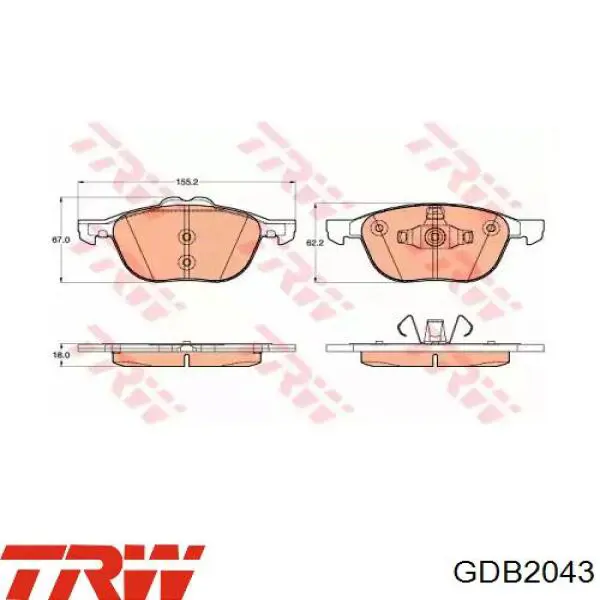 GDB2043 TRW pastillas de freno delanteras