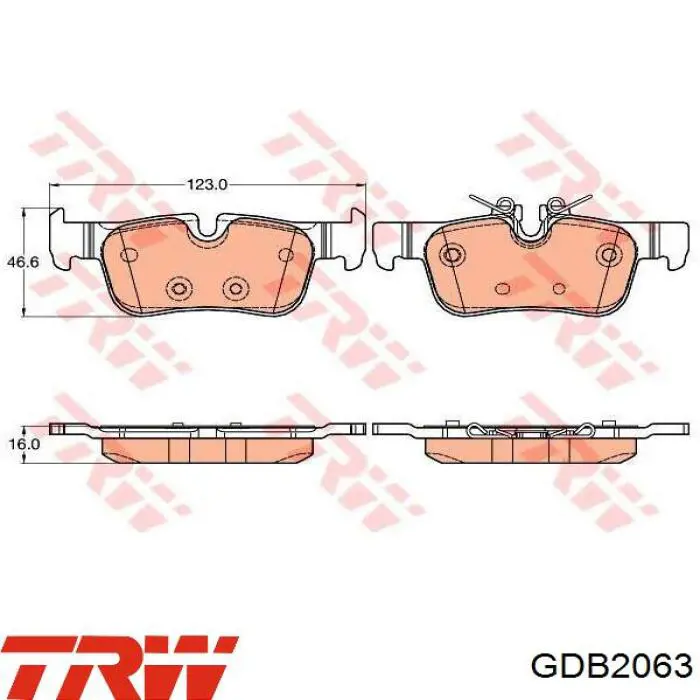 Comprar GDB2063 TRW Pastillas de freno traseras