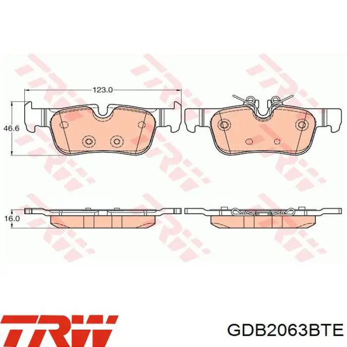 GDB2063BTE TRW pastillas de freno traseras