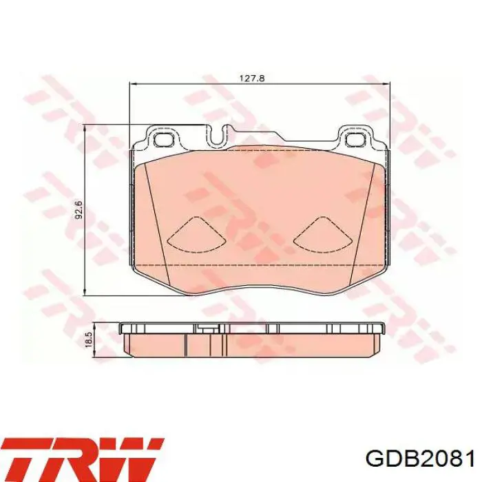 Comprar GDB2081 TRW Pastillas delanteras de freno