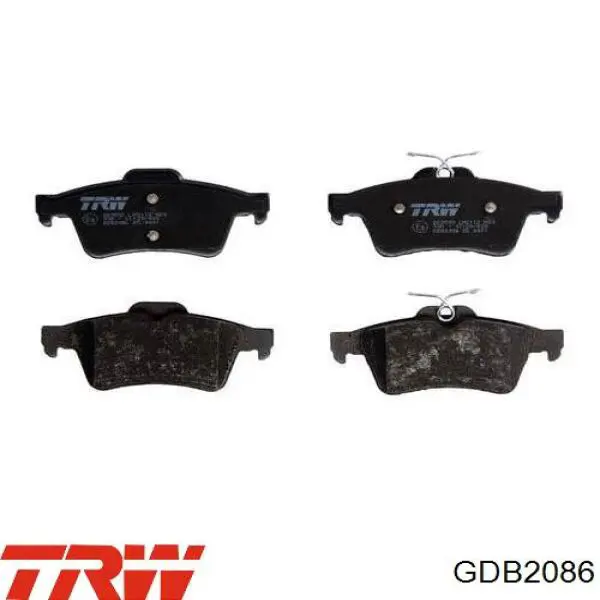 Pastillas de freno traseras GDB2086 TRW