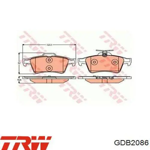 Comprar GDB2086 TRW Pastillas traseras de freno