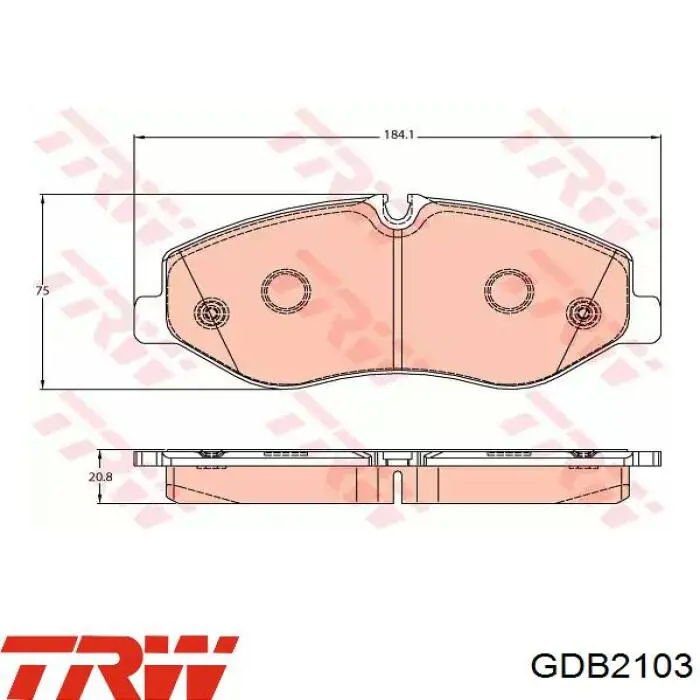 GDB2103 TRW pastillas de freno delanteras