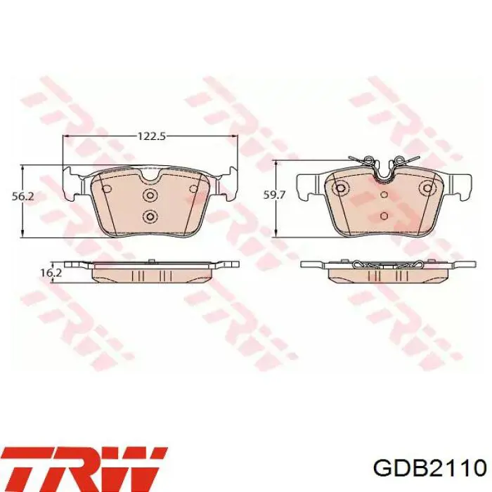 GDB2110 TRW pastillas de freno traseras