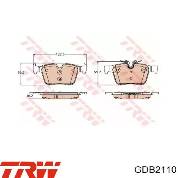 Pastillas traseras de freno TRW GDB2110 precio, desde 30,80 EUR