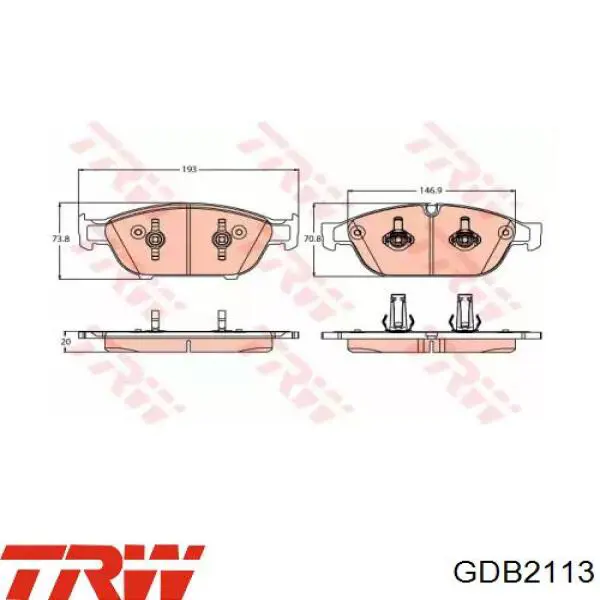 Pastillas de freno delanteras TRW GDB2113