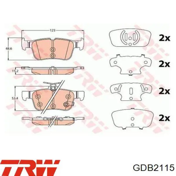 Pastillas traseras de freno TRW GDB2115 precio, desde 30,49 EUR