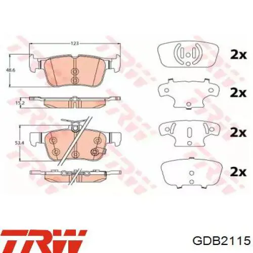 Comprar GDB2115 TRW Pastillas de freno traseras