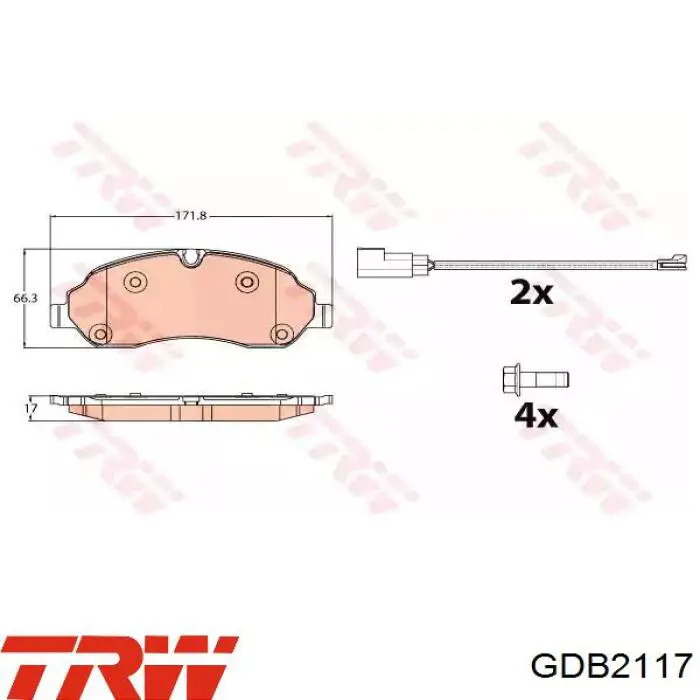 Pastillas freno delanteras TRW GDB2117 precio, desde 42,74 EUR