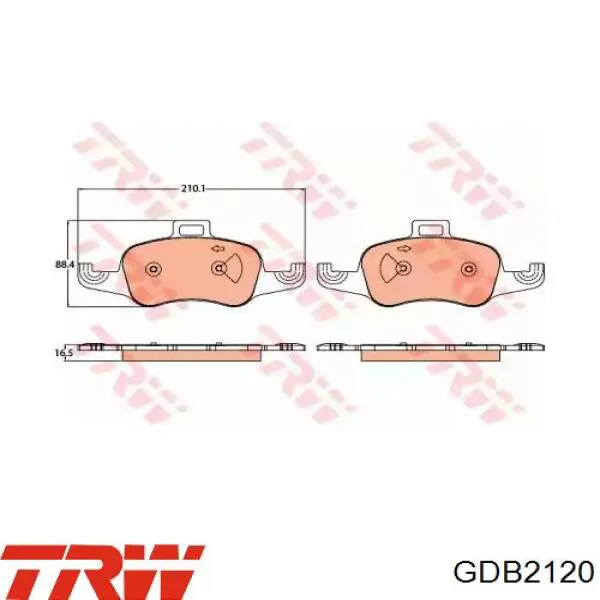 GDB2120 TRW pastillas de freno delanteras