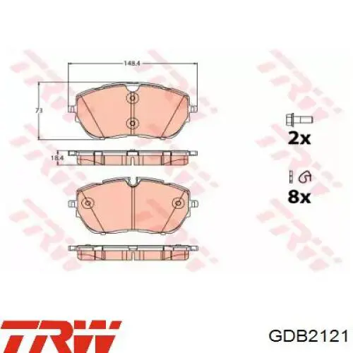 Pastillas de freno GDB2121 TRW