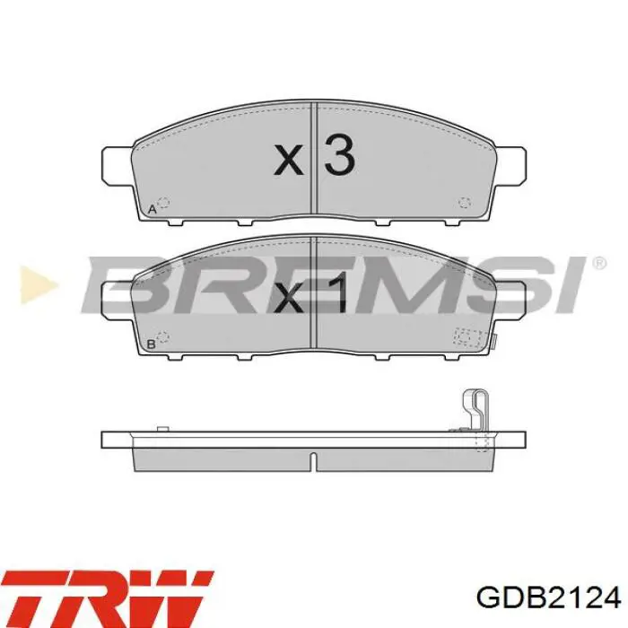 Comprar GDB2124 TRW Pastillas delanteras de freno