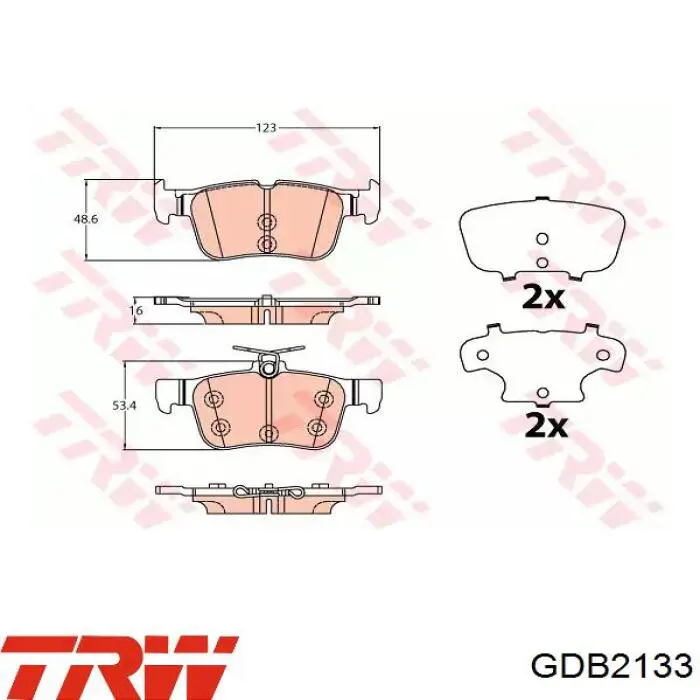 Comprar GDB2133 TRW Pastillas de freno traseras