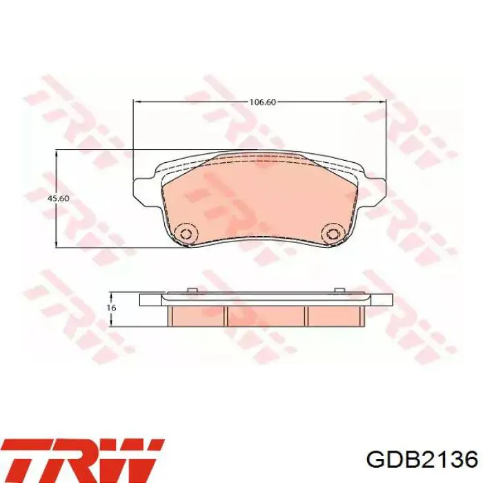 Comprar GDB2136 TRW Pastillas de freno traseras