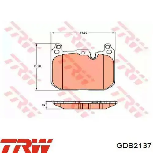 Comprar GDB2137 TRW Pastillas delanteras de freno