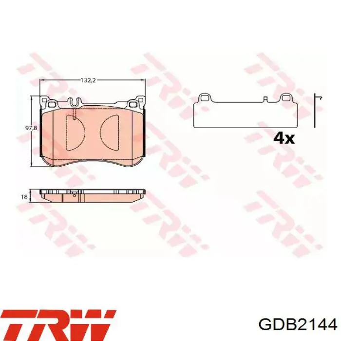 Pastillas freno delanteras TRW GDB2144 precio, desde 51,39 EUR