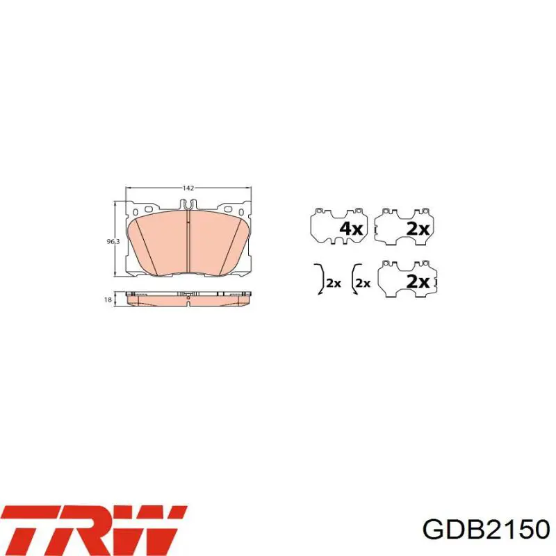 Comprar GDB2150 TRW Pastillas delanteras de freno