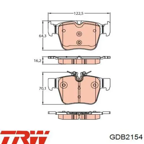 Pastillas traseras de freno TRW GDB2154 precio, desde 33,73 EUR