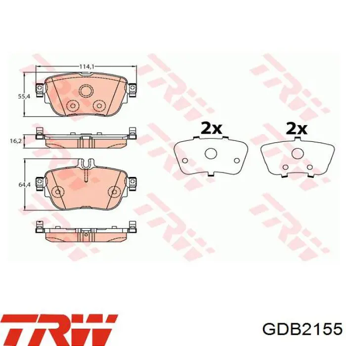 GDB2155 TRW Pastillas delanteras
