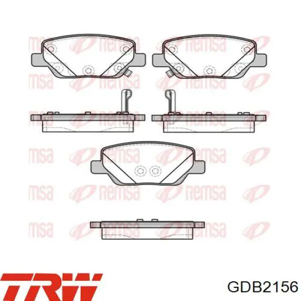 Pastillas de freno traseras GDB2156 TRW