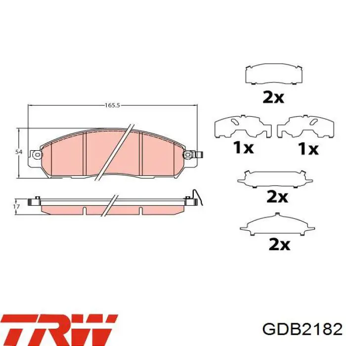 Comprar GDB2182 TRW Pastillas delanteras de freno