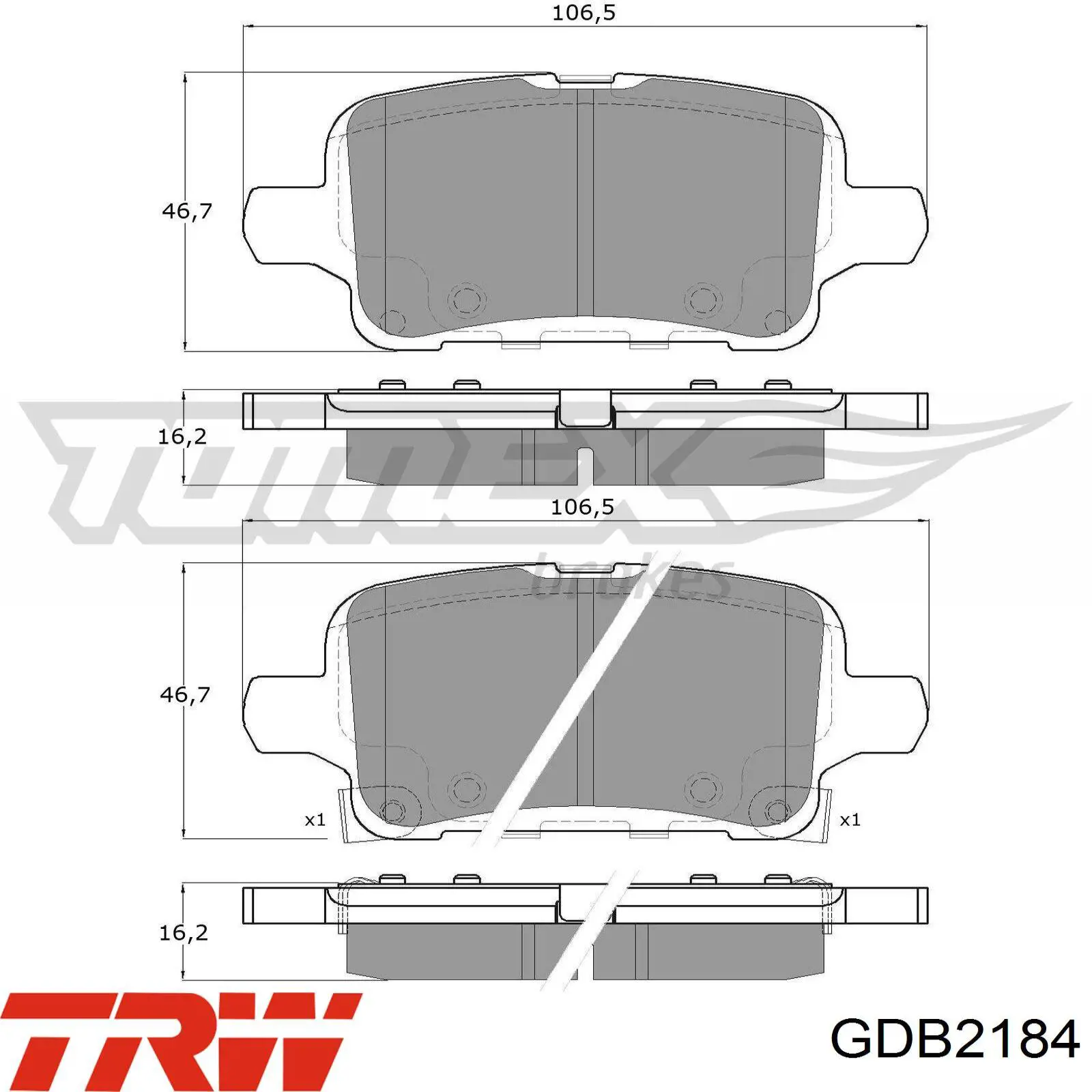 GDB2184 TRW pastillas de freno traseras