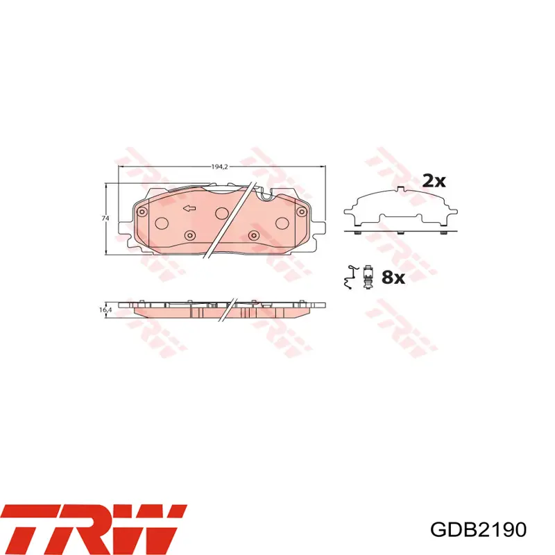 Pastillas de freno GDB2190 TRW