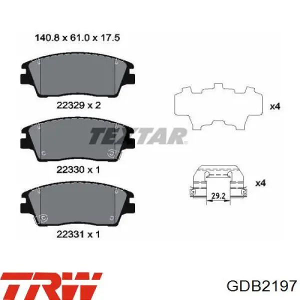 822-1164-0 Chrysler pastillas de freno delanteras