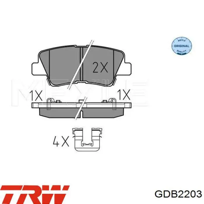 Comprar GDB2203 TRW Pastillas delanteras de freno