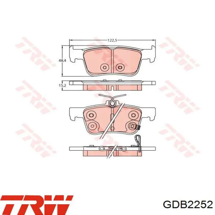 Pastillas traseras de freno TRW GDB2252 precio, desde 36,54 EUR