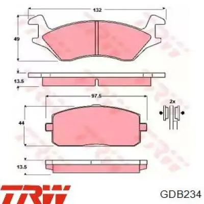 Comprar GDB234 TRW Pastillas delanteras de freno