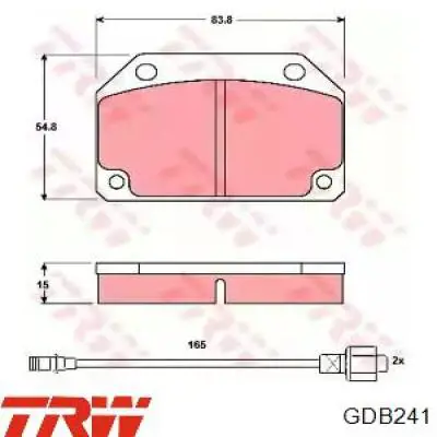 Comprar GDB241 TRW Pastillas delanteras de freno