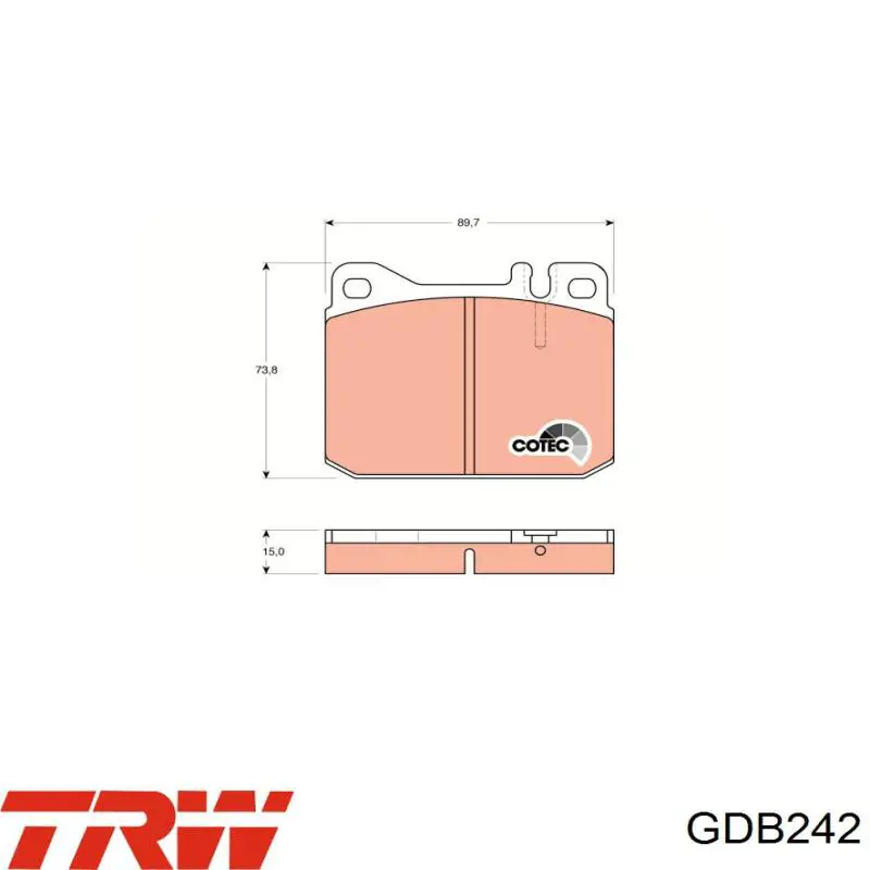 GDB242 TRW pastillas de freno delanteras